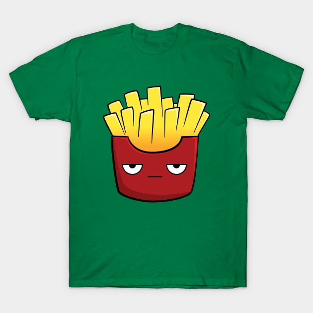 Cute, Kawaii Cartoon Fries T-Shirt by rideawavedesign